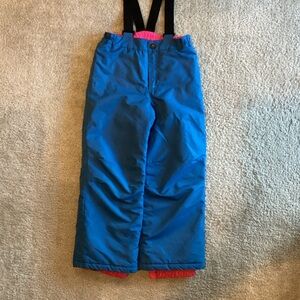 Kids Blue Snow Pants with Suspenders - Size 6